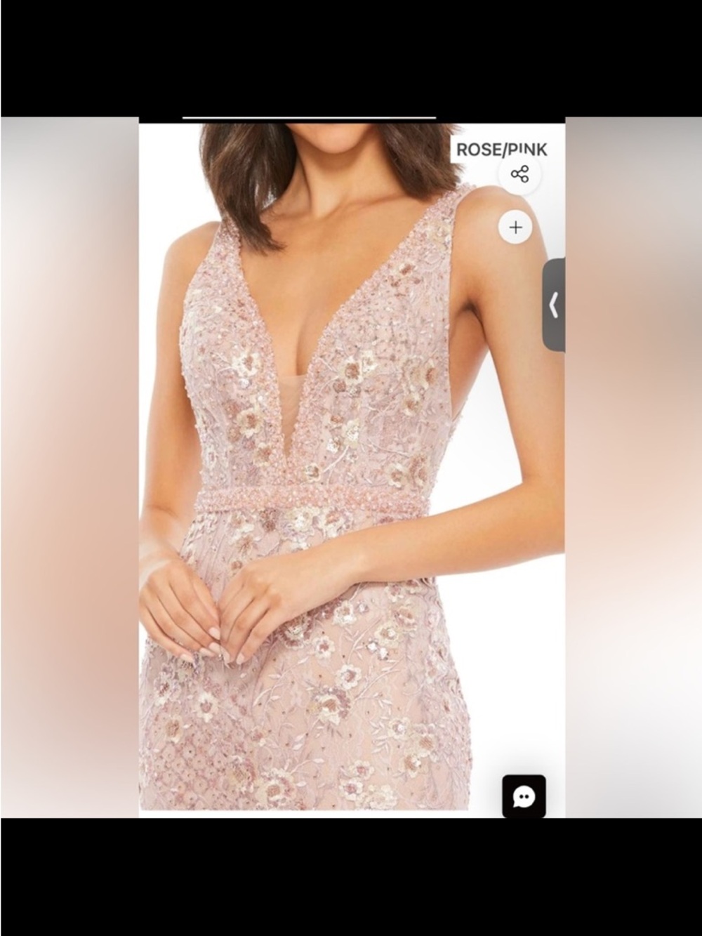 Mac Duggal Floral Lace Bralette - Blush